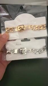 Gold Color/Silver Color Metal Cuban Link Chain Bracelet Adjustable Thick Chain Bangle Jewelry for Men Women Gift