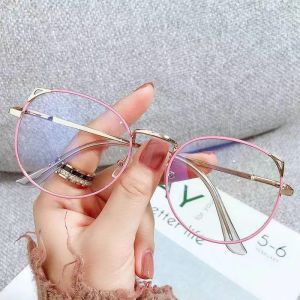🔥🔥Roman Holiday Fashion Blue Frame Anti Radiation Radiation Computer Glasses Reading Eye Glasses Can Replace Lens🎁Buy More Save More🎁 COD