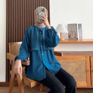 TRIANA BLOUSE SHAKILLA LAYER DEPAN / KEMEJA WANITA TERBARU VIRAL TIKTOK 2024