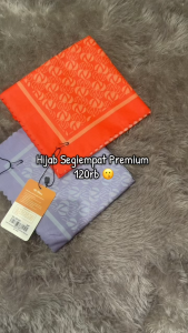 Terbaru Hijab Segiempat TWOTONE MONOGRAM SCARVES Material Nibras Voal Ultra Shiny 120 x120 Premium