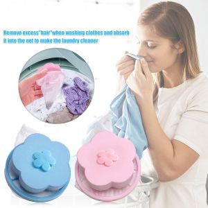 Flower Shaped Washing Machine Reusable Floating Filter Mesh Bag Hair Fiber Collector Washing Machine Accessories Random Colors