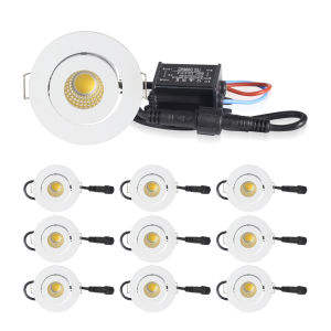 10 Chiếc 3W IP65 Đèn LED Âm Trần Mini Có Thể Điều Chỉnh Độ Sáng Đèn Tròn Có Thể Điều Chỉnh Độ Sáng 52mm Để Trang Trí Phòng Đèn Trần