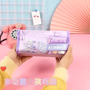 Large Capacity Girl Pencil Case New Popular Stationery Box Ins Japanese Girl Primary School Student Pencil Case Junior High School Girl