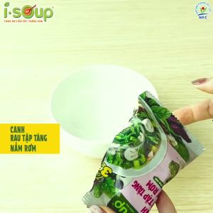 [LỐC LẺ] - NFC - Viên canh ăn liền sấy thăng hoa I-Soup hương vị Canh rau tập tàng nấm rơm ISoup ăn liền (35g/lốc)