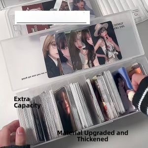 Frosted Grid Star Chaser Card Storage Box Flip Cover Small Card Sticker Organizer Desktop Card Box