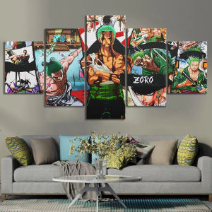 BILIBILI | 5Pcs RORONOA ZORO ONE PIECE Anime Poster HD Cartoon Wall Picture for Living Room Decor One Piece Poster Wall Decor No Frame