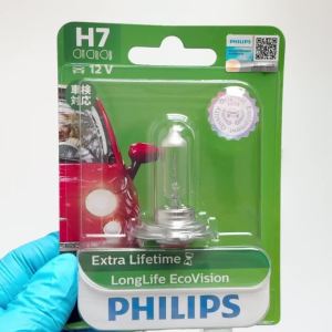 Philips | Philips H7 12V 55W LongLife EcoVision Car Original Halogen Headlight 1500h Auto Lamp Genuine ECE PX26d 12972LLECO B1