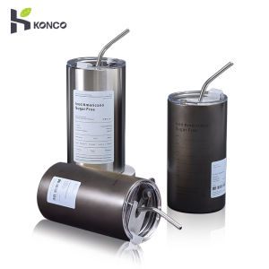 Konco 304 Thép Không Gỉ Cốc Cà Phê Với Rơm Phích chai nước Ice Mỹ cốc cà phê Cốc Bình đựng nước chân không cốc đựng nước giải khát 360/600Ml cốc đựng nước