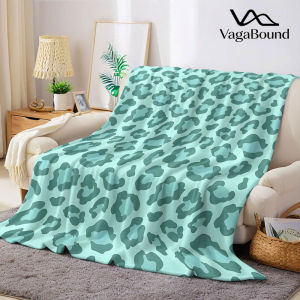 BILIBILI | mint leopard print Flannel Blanket Warm Soft Halloween Christmas Decorative Couch Warm Cozy All-Season Gift