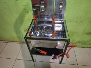 dandang mie ayam 4 lubang / dandang kotak / panci mie ayam full set / dandang mie kocok