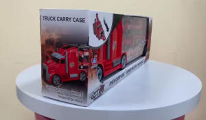 TOYSTAR - 666-03K Mô hình Bộ xe chuyên chở cứu hộ chuyển gồm 5 ô tô 1 máy bay 4 biển báo giao thông (KT 42x9x13cm)