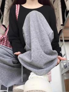 Grey High Waist Straight Leg Pants Womens Autumn 2025 New Style Lazy Feel Casual Loose Fit Trousers Slimming Wide Leg