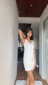 ClothingHub BROWN PLAIN Lettuce Hem Scoopback Dress Fit from small to Large
