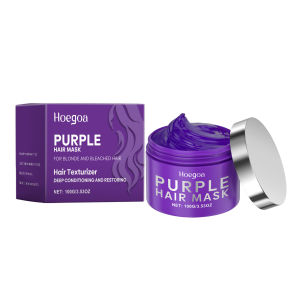 【ซื้อ 1 แถม 1】Hoegoa มาส์กผมสีม่วงซ่อมแซมผมเสียเคราตินเสริมความแข็งแรงบำรุงลึกลดผมฟูแห้งป้องกันผมขาดปรับสภาพเส้นผม100ก