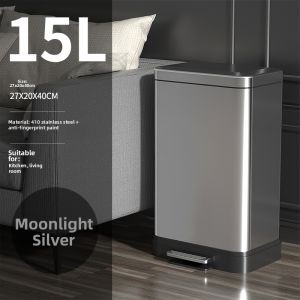 HS | Large Stainless Steel Step Trash Can Luxury Home & Office