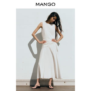 Mango | Boho Style Linen Blend Belted Dress