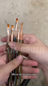 Bộ Cọ Nail Chuyên Nghiệp 5 Món - Ánh Ngọc Galaxy (Hiệu ứng chuyển màu Thân kim loại) LIM BRUSH
