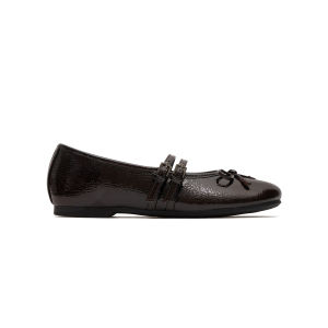 French Retro Flat Square Toe Double Strap Shoe
