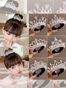Childrens Pearl Crown Hair Accessories Princess Bun Hairpin Tail Clip Birthday Girls Fashionable Korean Style Headwear
