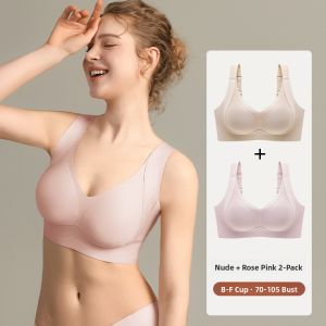 JIXIA | Adjustable Large Size Bra Anti-Sagging Side Breast Collection Thin Nylon Fabric Full Cup Underwear For Young Women Chest Shaping