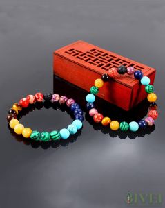 【Fast Delivery+Free Jewelry Box】Bivei Natural Gemstone Semi Precious Healing Crystals Handmade Stretchy Round Beads Bracelet Enhance Positive Energy