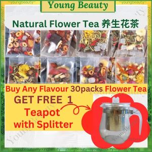 Buy 30pkts get 1Teapot gift (350ml) Healthy Natural Flower Tea Beauty Tea Teh Bunga individual package