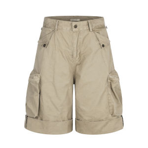 American Retro Loose Straight Leg Roll-up Shorts