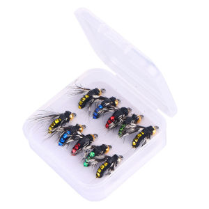 Weihe FISHING | Mồi Câu Côn Trùng Giả WEIHE 5/10 Cái Mồi Câu Cá Nhanh Chìm Đầu Bằng Đồng Dạng Ruồi Giun Dành Cho Cá Hồi
