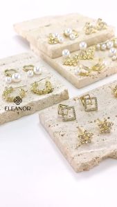 Bông tai nữ chuôi bạc 925 Eleanor Accessories khuyên tai đa dạng kiểu dáng đính đá ngọc trai nhân tạo phụ kiện trang sức 7068