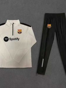 Quick Dry Football Training Suit Barcelona Half Zipper Long Sleeve Sports Competition Running Suit Polyester Fiber Long Pants