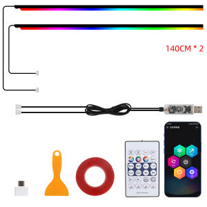 KEVANLY | 2PCS 140cm Car Sunroof Ambient Lights LED Symphony Acrylic Light Strips With APP Remote Control Auto Interior Decoration