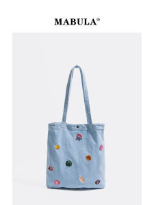 MABULA | Embroidered Shell Denim Tote Bag