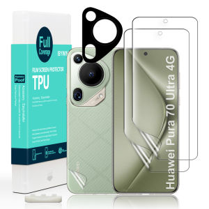 IBYWIND Screen Protector For Huawei Pura 70 Ultra 4Gwith 2Pcs Flexible TPU Film1Pc Camera Lens Protector1Pc Backing Carbon Fiber Film [Fingerprint ReaderEasy to install]