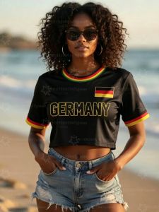 2026 MEN Women Cheerleaders Germany Football Cropped Jersey Soccer O-Neck Short Sleeve Jersey T-Shirt Tees Hip Hop T-Shirt
