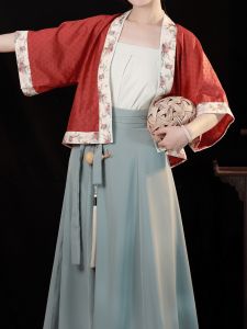 Ten-Day Period Song Dynasty Hanfu Womens Short Sleeve Peach Blossom Shirt Lyocell Fiber Daily Commuter Style Summer Multi-Color