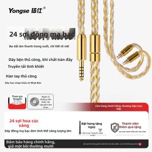 Yongse | Dây Cáp Âm Thanh Nâng Cấp Đơn Tinh Thể Đồng Mạ Bạc 4.4mm MMCX Cân Bằng