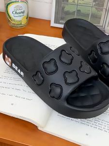 Women's Cute Cartoon Bear Sandals & Thick-soled Printed Slippers