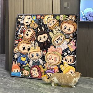 Bộ Thêu Chữ Thập Hoạt Hình Hoạt Hình Mới 2025 Thêu Dệt Cotton Phòng Khách Phòng Ngủ Tự Làm Thêu Đầy