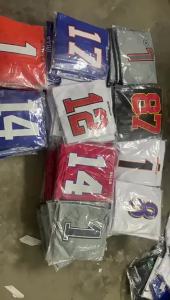 Berkualiti tinggi sulaman Jersey NFL Vikings Jefferson #18mccarthy # No.9 putih ungu warna tiga generasi sulaman ragbi bola seragam