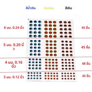 ตาปลอมตกปลา 183 ชิ้น/การ์ด ตาปลอมเหมือนจริง ตาปลอมโฮโลแกรมสำหรับตกแต่งเหยื่อตกปลา DIY อุปกรณ์ทำเหยื่อตกปลา