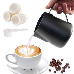 ตีฟองนม ถ้วยตีฟองนม 350ml/600ml สแตนเลส แบบไม่ติด สําหรับกาแฟ, ลาเต้, คาปูชิโน่