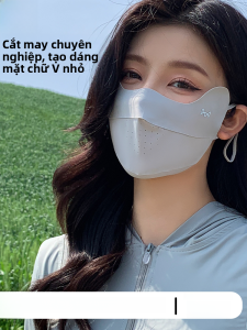 MiiOW | Mặt nạ chống nắng bằng lụa băng cho nữ mùa hè MiiOW Cat Face Nút áo chống nắng ngoài trời chống gió bụi che nắng