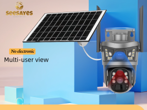 Solar Camera Dual Lens 360° View 1080P Human Detection Night Vision Battery & Waterproof Outdoor Security w/ V380 Pro App