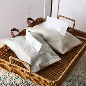 กล่องใส่กระดาษเช็ดหน้ามัดย้อมผ้าใบสไตล์ญี่ปุ่นสำหรับใช้ในบ้านและในรถ กระดาษเช็ดหน้าติดผนังในห้องนั่งเล่น กระดาษเช็ดหน้าสำหรับโต๊ะทานข้าว