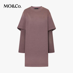MO&Co. | Faded Cotton Two-layer Long-sleeve Dress