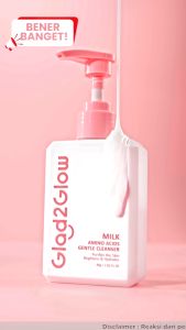 [ Promo ] Glad2Glow Milk Amino Acid Gentle Cleanser Brightening Face Wash 80ml Sabun Cuci Muka Pembersih Wajah Facial Cleanser Face Wash Foam Sabun Muka Acne Cleanser Micellar Cleansing
