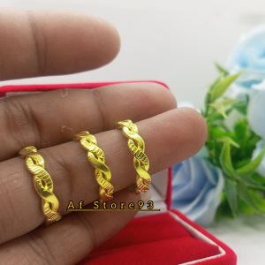 PREMIUM Cincin Logam Koin Kuningan Asli Motif Dolo Akar Ukir