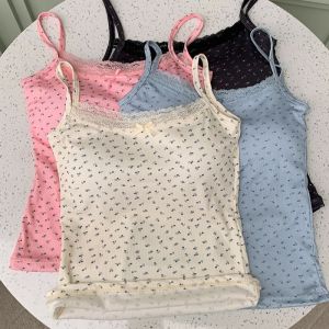 ZEEMIN Pastoral floral sling vest womens fixed cup with chest pad versatile primer beautiful back chest wrap tube top women