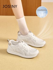 Josiny | Breathable Womens Shoes White Sneakers Mesh Thick Sole 2026 Spring Summer