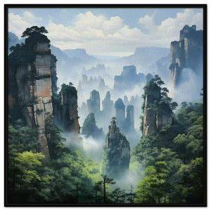 Tranh phong cảnh mây núi. Tranh treo tường dán tường Canvas. CGI-234